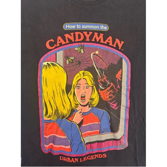 Men's Urban Legends How to Summon Candyman Graphic T-shirt Size L Black horror - Picture 1 of 9